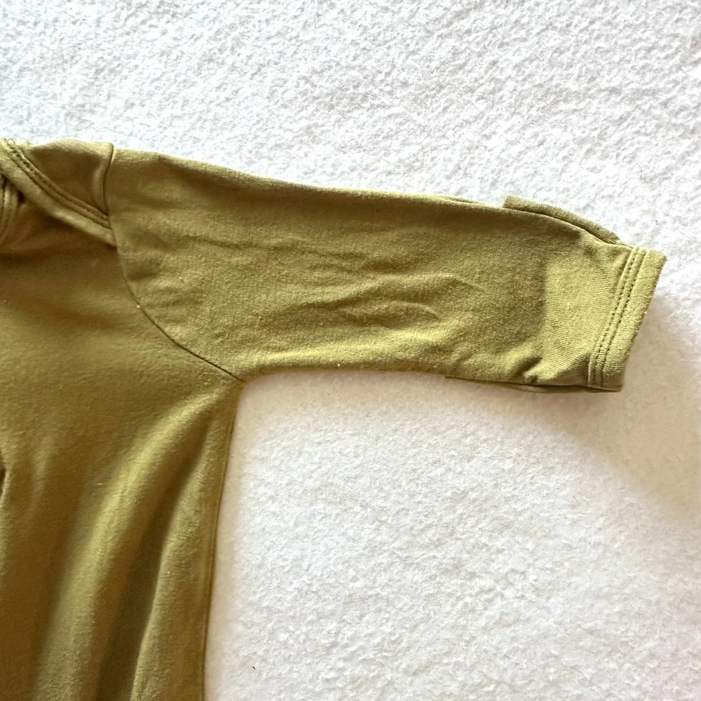 Posh Peanut NB Sleeping‎ Gown Army Green Viscose Bamboo Pajama Military Cozy